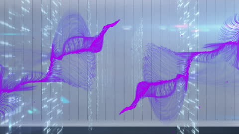 Dynamic Purple Wave on Grayscale Background