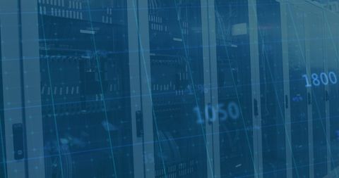 Data Processing Overlay in Modern Server Room with Digital Interface - Download Free Stock Images Pikwizard.com