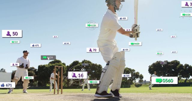 Social Media Interaction with Cricket Players - Download Free Stock Images Pikwizard.com