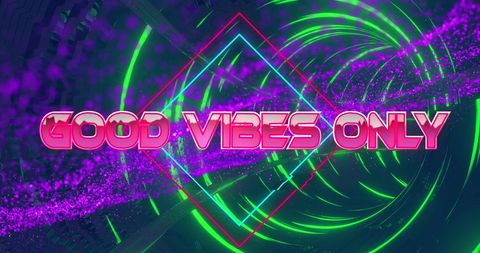 Futuristic Neon Good Vibes Only Text - Download Free Stock Images Pikwizard.com