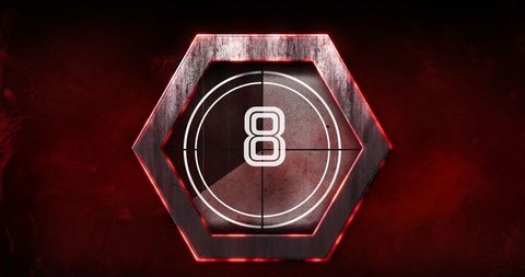 Digital Hexagonal Countdown Timer on Red Background - Download Free Stock Images Pikwizard.com