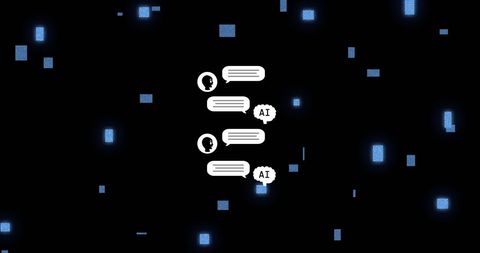 digital ai communication scenery with bots chatting - Download Free Stock Images Pikwizard.com