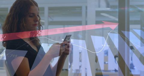 Businesswoman Analyzing Financial Trends on Smartphone - Download Free Stock Images Pikwizard.com