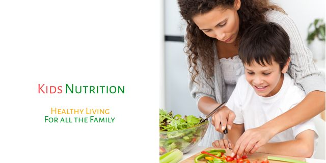 Mother and Son Preparing Healthy Salad Together for Family Nutrition - Download Free Stock Templates Pikwizard.com