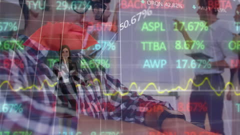 Diverse Business Team Analyzing Market Data Projections