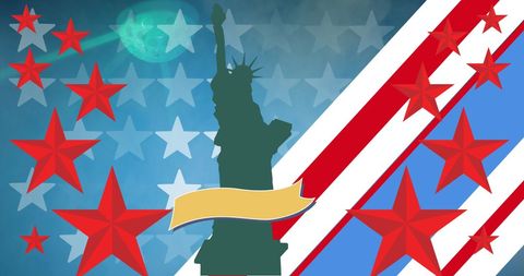Patriotic Liberty Background with American Symbols