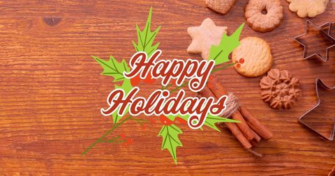 Festive Holiday Greeting with Cookies and Cinnamon