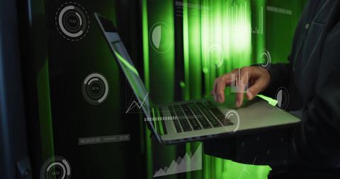 Data Specialist Analyzing Network with Virtual Info Graphics - Download Free Stock Images Pikwizard.com