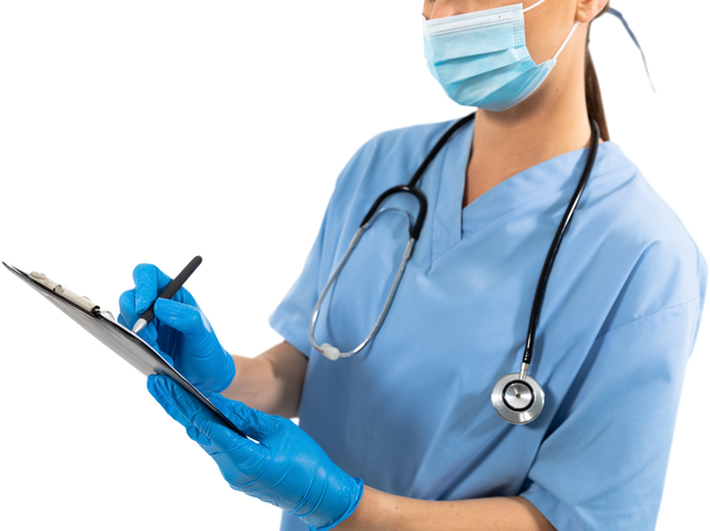 Hygienic Transparent Image of Female Healthcare Worker Writing Notes - Download Free Stock Videos Pikwizard.com