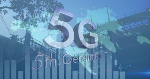 5G Network and Global Technology with Construction Overlay - Download Free Stock Images Pikwizard.com