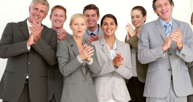 Happy Business Team Smiling and Clapping in Office Meeting - Download Free Stock Images Pikwizard.com