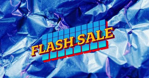 Vibrant Flash Sale Announcement on Textured Blue Background