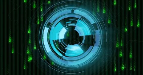 Futuristic Digital Interface Holographic Display with Binary Code - Download Free Stock Images Pikwizard.com