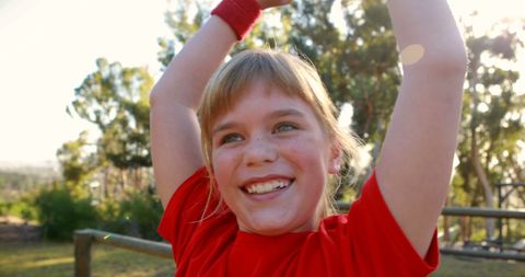 Girl Achieves Success in Outdoor Boot Camp Challenge - Download Free Stock Images Pikwizard.com