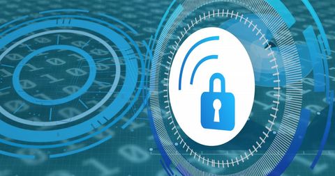 Digital Security Padlock Icon in Technology Interface - Download Free Stock Images Pikwizard.com