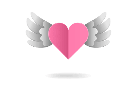 Transparent Pink Winged Heart Paper Illustration for Valentine's Day - Download Free Stock Videos Pikwizard.com