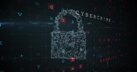 Digital Padlock Symbolizing Cybersecurity in Dark Setting