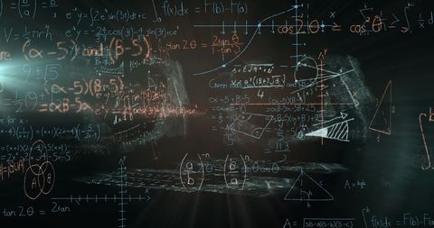 Complex Mathematical Equations on Green Digital Background - Download Free Stock Images Pikwizard.com