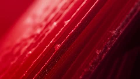 Dynamic Movement Reveals Red Texture and Crystals in Abstract Focus