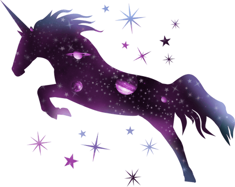 enchanted galaxy unicorn with purple cosmic planets on transparent - Download Free Stock Videos Pikwizard.com