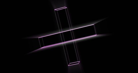 Glowing Geometric 3D Shapes on Black Background