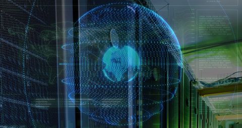Digital Earth Hologram in Modern Data Center - Download Free Stock Images Pikwizard.com