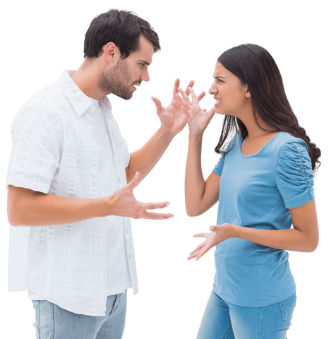 couple arguing intensely on transparent background - Download Free Stock Videos Pikwizard.com