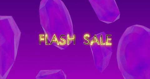 Glowing Flash Sale Announcement on Purple Background