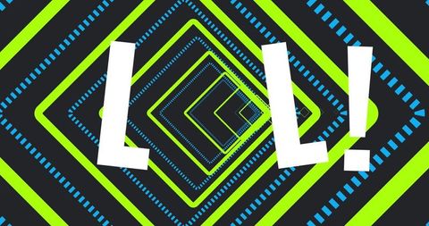 Vibrant LOL Typography with Geometric Patterns