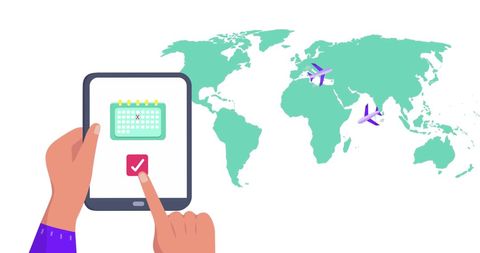 Digital Travel Planning with World Map Interface - Download Free Stock Images Pikwizard.com