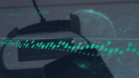 Digital Data Interface and Global Networking Concept Over Smartphone