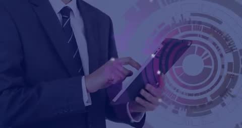 Business Professional Engaging with Digital Analytics Tablet