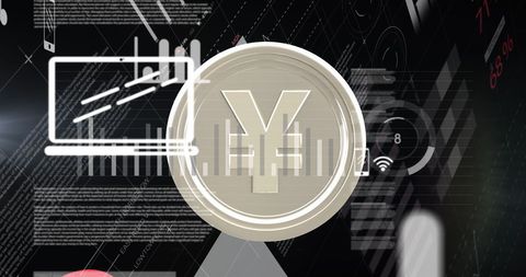 Digital Fintech with Silver Yen Coin - Download Free Stock Images Pikwizard.com
