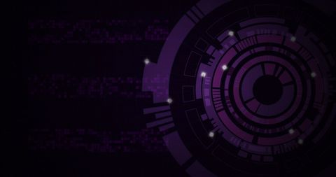 Futuristic Digital Interface with Dynamic Purple Circles - Download Free Stock Images Pikwizard.com