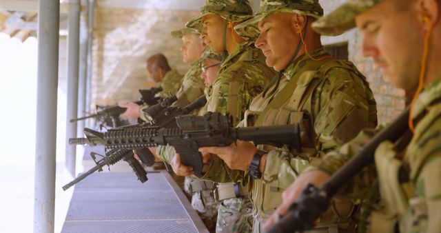 Military Personnel Practicing Marksmanship with Rifles - Download Free Stock Images Pikwizard.com