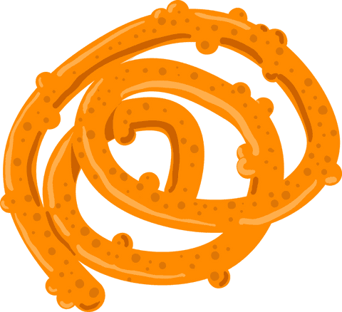 Transparent Digital 3D Orange Spiral with Bubble Nodules