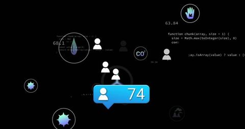 Digital interface with data visualization and notifications