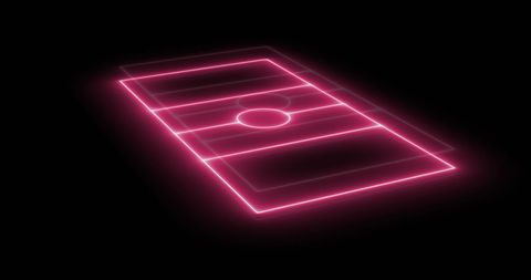 Neon Pink Sports Field with Blue Lightnings