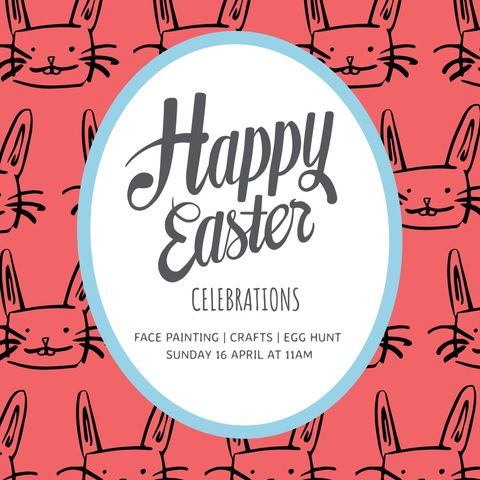 Easter Celebration Invitation with Bunny Illustrations - Download Free Stock Templates Pikwizard.com