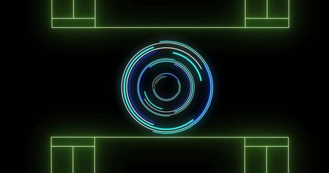 Neon Stadium with Digital Scanning Scope Interface - Download Free Stock Images Pikwizard.com