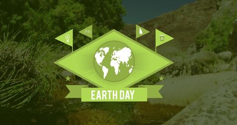 Earth day banner promoting global environmental awareness