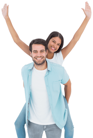 Transparent Happy Couple Playfully Enjoying Piggyback Ride - Download Free Stock Videos Pikwizard.com