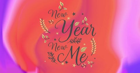 Inspirational quote new year new me vibrant background