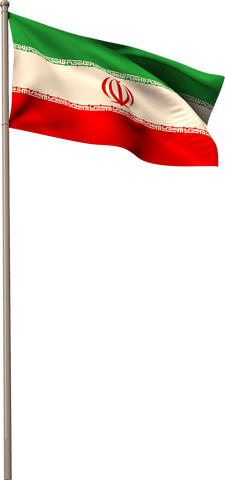 Transparent vector flag of iran waving in wind