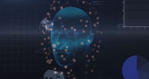 Futuristic Digital Interface with Data-Driven Virtual Head - Download Free Stock Images Pikwizard.com