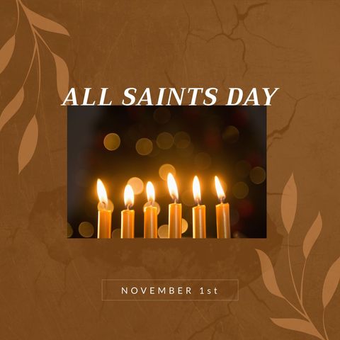 All Saints Day Celebration with Illuminated Candles - Download Free Stock Templates Pikwizard.com