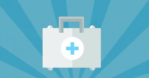 Healthcare Briefcase Icon on Blue Radial Background - Download Free Stock Images Pikwizard.com