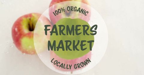 Organic Farmers Market Promotion Over Fresh Apples - Download Free Stock Images Pikwizard.com