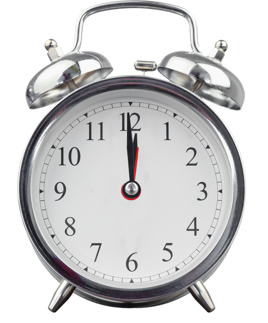 Transparent Silver Alarm Clock on White Background Showing Twelve O' Clock - Download Free Stock Videos Pikwizard.com