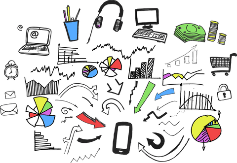 transparent business and statistics symbols with sketchy art - Download Free Stock Videos Pikwizard.com